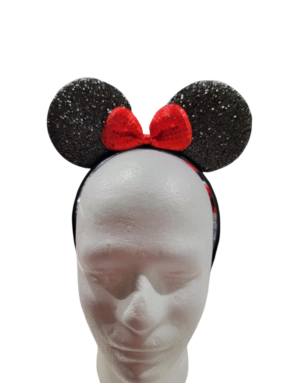 Mouse Ear Headband - Black & Red